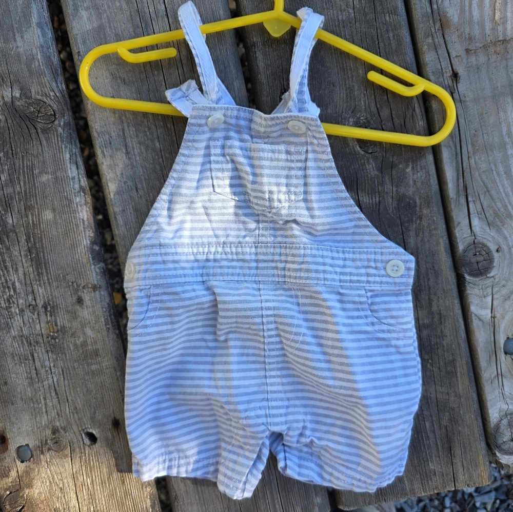 Cherokee Light Blue and White Striped Kids Overalls